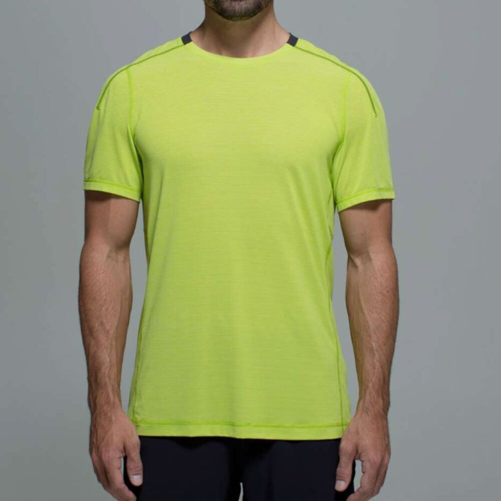Lululemon Assert Tech Short Sleeve Athletic Fit Heathered Antidote/Soot Running